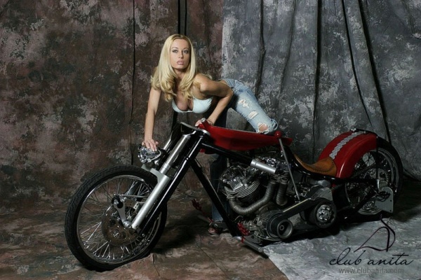 Anita Dark On A Motorcycle 05