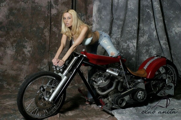 Anita Dark On A Motorcycle 06