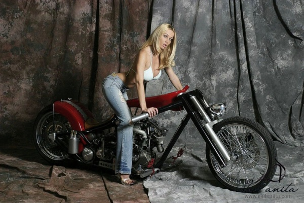 Anita Dark On A Motorcycle 07