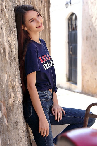 Skinny Leona Mia In Greece